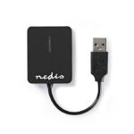 NEDIS CRDRU2300BK Card reader All-in-One USB 2.0, με ενσωματωμένο καλώδιο.