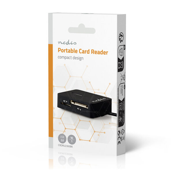 NEDIS CRDRU2300BK Card reader All-in-One USB 2.0, με ενσωματωμένο καλώδιο. - Image 5