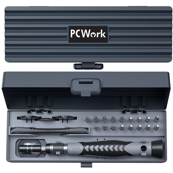 PCWork PCW08H Σετ κατσαβίδι ακριβείας με 17 ανταλλακτικές μύτες και μαγνητική θήκη μεταφοράς. - Image 6