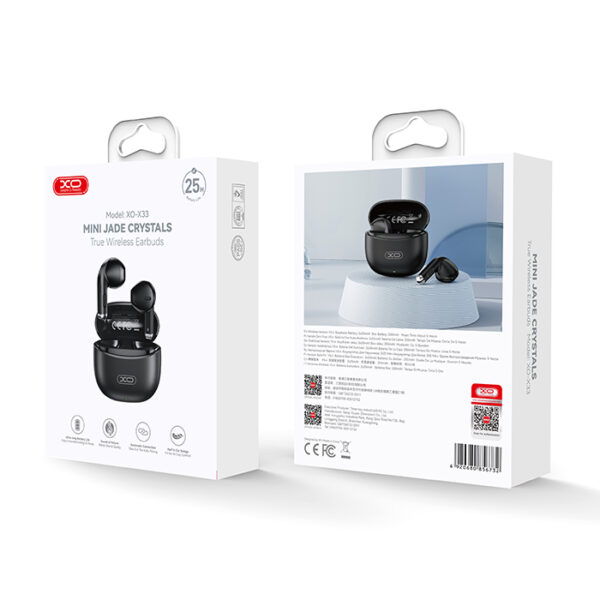 XO X33 BLACK COLOR Bluetooth ακουστικά handsfree με θήκη φόρτισης, σε μαύρο χρώμα - Image 6