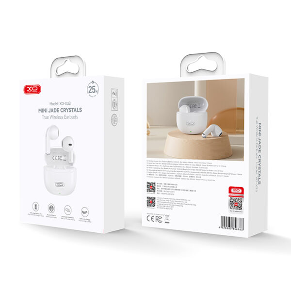 XO X33 WHITE COLOR Bluetooth ακουστικά handsfree με θήκη φόρτισης, σε λευκό χρώμα - Image 6
