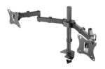 BRATECK Βάση γραφείου LDT24-C024 για 2 οθόνες 17-27 ιντσών 7kg/οθόνη με βραχίονα MAX VESA 100×100 ΜΕ ΚΛΙΣΗ +45 έως -45 μοιρών - Image 2