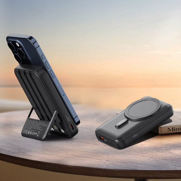 XO PR288 Powerbank, 10000mAh, με 3 ενσωματωμένα καλώδια (USB-A, USB-C, LIGHTNING) και δυνατότητα ασύρματης φόρτισης - Image 5