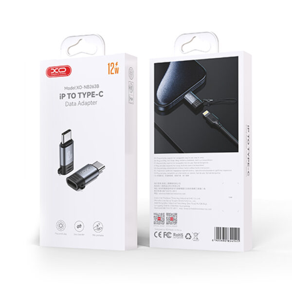 XO NB263B Αντάπτορας USB High-Speed type-C αρσ. - Lightning θηλ., σε μαύρο χρώμα - Image 5