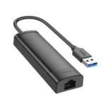 USB Hub Hoco HB42 USB σε 3 x USB 3.0 και RJ45 με Λειτουργία Μεταφοράς Δεδομένων 1000Mbps 0.2m Μαύρο - Image 3