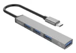 ORICO USB hub AH-13, 4x θυρών, USB 3.0, 5Gbps, USB-C σύνδεση, γκρi