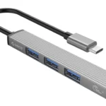 ORICO USB hub AH-13, 4x θυρών, USB 3.0, 5Gbps, USB-C σύνδεση, γκρi