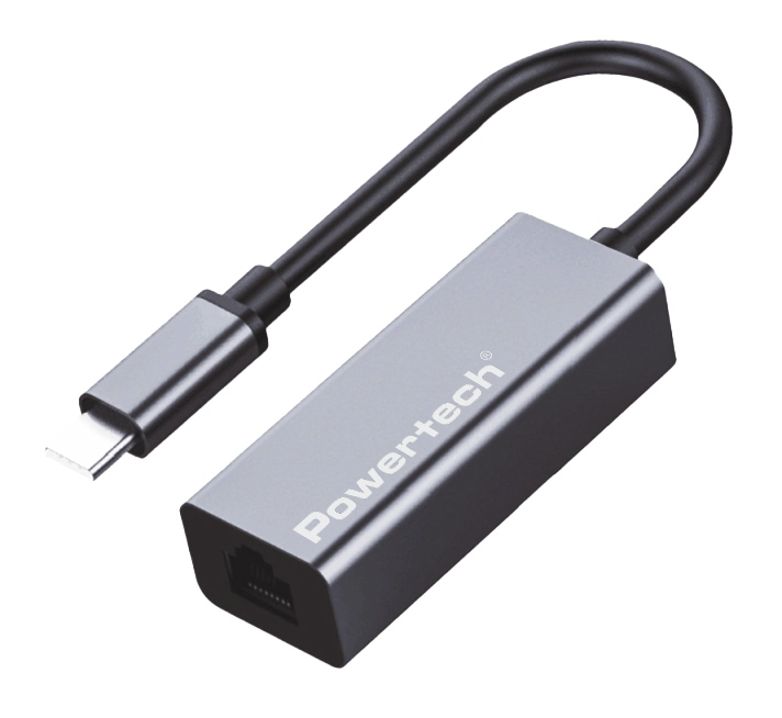 PT-1455 POWERTECH αντάπτορας δικτύου PT-1455, USB-C, 1000Mbps Ethernet, γκρι - Image 1