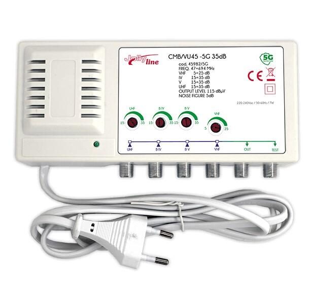 103-49-o1 Κεντρικός ενισχυτής JL Line CMB/VU45 - Φίλτρο 5G 35dB/115dBμV με εισόδους VHF/UHF/IV/V - Image 1