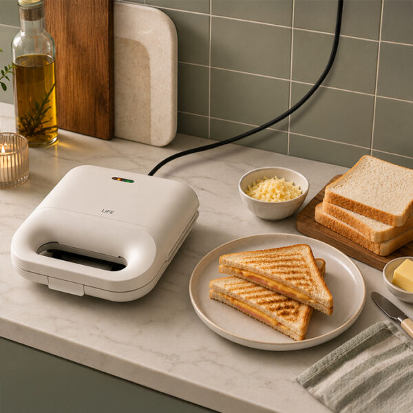 LiFE BODEGA Warm Grey Series Τοστιέρα με αποσπώμενες grill πλάκες κεραμικής επίστρωσης, 750W - Image 4