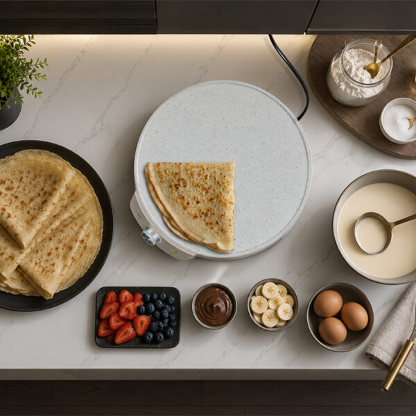 LiFE TERRAZZO Warm Grey Series Κρεπιέρα με πλάκα κεραμικής επίστρωσης, 1200W - Image 7