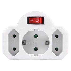 SONORA PAW121 Αντάπτορας ρεύματος 3 θέσεων (2 διπολικές + 1 σούκο) με διακόπτη on/off.