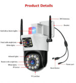 ANGA AQ-8123ISW Κάμερα PTZ WiFi 2.0 MP Φακός 3.6mm με δύο φακούς  και εφαρμογή CamHi-Pro - Image 2