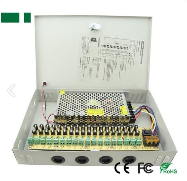ANGA CP1209-10A-18 12V/10A Σταθεροποιημένο τροφοδοτικό, 18 εξόδων - Μεταλλικό κουτί - Image 2