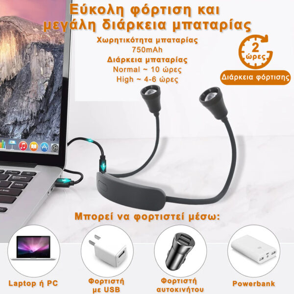 INVICTUS HBL-2527B NECK READING LIGHT ΜΕ ΔΙΠΛΟ ΦΩΣ - Image 3