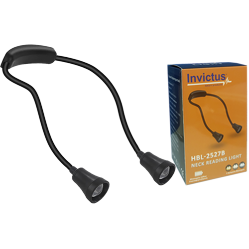 13.05.0018_INVICTUS_HBL_2527B_BLACK_NECK_READING_LIGHT_DIPLO_FWS_ZOOM_first INVICTUS HBL-2527B NECK READING LIGHT ΜΕ ΔΙΠΛΟ ΦΩΣ - Image 1