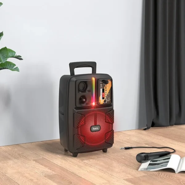 Φορητό Ηχοσύστημα Trolley Hoco BS37 Karaoke Μαύρο 10W BT V5.0 TWS με Μικρόφωνο και Υποστήριξη FM, USB, AUX - Image 4