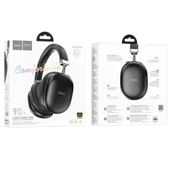 Wireless Ακουστικά Stereo Hoco W35 Max Joy V5.3 800mAh με υποδοχή Micro SD και AUX Μαύρα - Image 2