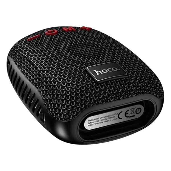Φορητό Ηχείο Hoco HC35 5W BT v5.4 TF CARD AUX USB FM 500mAh IPX4 με Κλιπ Στήριξης Τιμονιού Μαύρο - Image 3