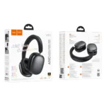 Wireless Ακουστικά Stereo Hoco W63 Triunfo ANC v5.4 500mAh με AUX Μαύρα - Image 2